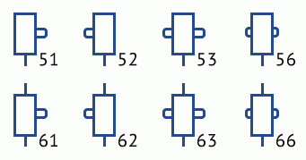 Схема 11.7. Варианты сборки редукторов 2Ч-63, 2Ч-80 (расположение червячной пары – «червяк под колесом»)
